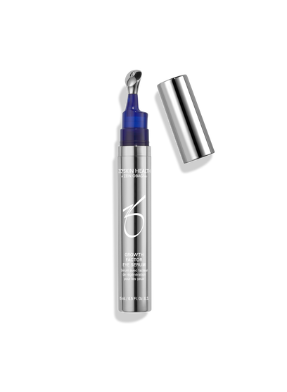 Growth Factor Eye Serum | Reduces Wrinkles, Puffiness & Boosts Volume
Powered by clinically proven ZO® Growth Factor technology, this eye serum targets expression lines, eye wrinkles, and hollowness while plumping and encouraging healthy, revitalized skin around the eyes. The cooling applicator soothes and re-invigorates the look of tired eyes for a refreshed, youthful appearance.
Key Benefits:
Reduces Expression Lines & Wrinkles: Smooths the appearance of fine lines and wrinkles around the eyes.
Improves