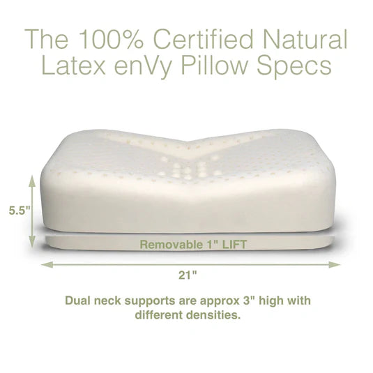 Pro-Aging Ergonomic Neck Pillow for Back &amp; Side Sleepers with Copper + Silk
Sleep better and fight aging with the enVy® Pro-Aging Ergonomic Neck Pillow. Copper-infused silk helps improve skin elasticity while providing optimal neck support.
Pro-aging neck pillow, ergonomic pillow, copper-infused pillowcase, natural latex pillow, anti-aging sleep solution, healthy sleep, silk pillowcase, skin &amp; hair care pillow, back &amp; side sleeper pillow, antimicrobial pillow