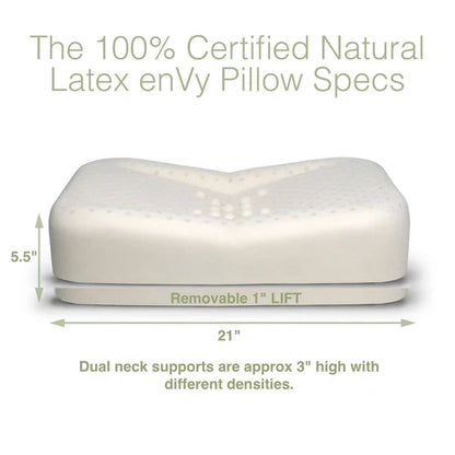 Pro-Aging Ergonomic Neck Pillow for Back &amp; Side Sleepers with Copper + Silk
Sleep better and fight aging with the enVy® Pro-Aging Ergonomic Neck Pillow. Copper-infused silk helps improve skin elasticity while providing optimal neck support.
Pro-aging neck pillow, ergonomic pillow, copper-infused pillowcase, natural latex pillow, anti-aging sleep solution, healthy sleep, silk pillowcase, skin &amp; hair care pillow, back &amp; side sleeper pillow, antimicrobial pillow