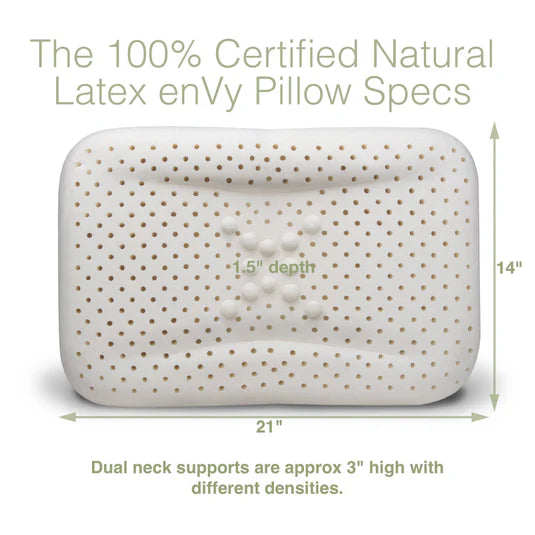 Pro-Aging Ergonomic Neck Pillow for Back &amp; Side Sleepers with Copper + Silk
Sleep better and fight aging with the enVy® Pro-Aging Ergonomic Neck Pillow. Copper-infused silk helps improve skin elasticity while providing optimal neck support.
Pro-aging neck pillow, ergonomic pillow, copper-infused pillowcase, natural latex pillow, anti-aging sleep solution, healthy sleep, silk pillowcase, skin &amp; hair care pillow, back &amp; side sleeper pillow, antimicrobial pillow