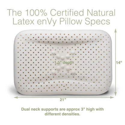 Pro-Aging Ergonomic Neck Pillow for Back &amp; Side Sleepers with Copper + Silk
Sleep better and fight aging with the enVy® Pro-Aging Ergonomic Neck Pillow. Copper-infused silk helps improve skin elasticity while providing optimal neck support.
Pro-aging neck pillow, ergonomic pillow, copper-infused pillowcase, natural latex pillow, anti-aging sleep solution, healthy sleep, silk pillowcase, skin &amp; hair care pillow, back &amp; side sleeper pillow, antimicrobial pillow