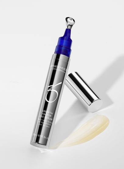 Growth Factor Eye Serum | Reduces Wrinkles, Puffiness &amp; Boosts Volume
Powered by clinically proven ZO® Growth Factor technology, this eye serum targets expression lines, eye wrinkles, and hollowness while plumping and encouraging healthy, revitalized skin around the eyes. The cooling applicator soothes and re-invigorates the look of tired eyes for a refreshed, youthful appearance.

Key Benefits:

Reduces Expression Lines &amp; Wrinkles: Smooths the appearance of fine lines and wrinkles around the eyes.
Improves